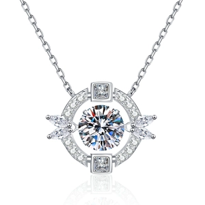 Collana Moissanite Cuore dell'Oceano in argento S925 con pietra danzante e catena O