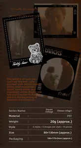 Detailed PET film stickers with vintage film frame patterns and nostalgic teddy bear designs