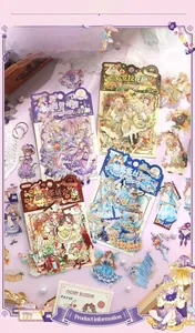 Détail des autocollants PET galerie fantastique avec dorure arc-en-ciel pour scrapbooking