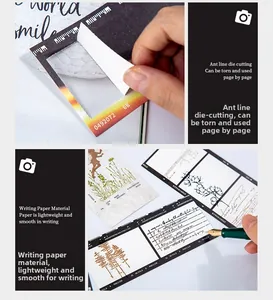 Macro-opname van vintage filmframe-stickers met scheurbare randen en botanische patronen