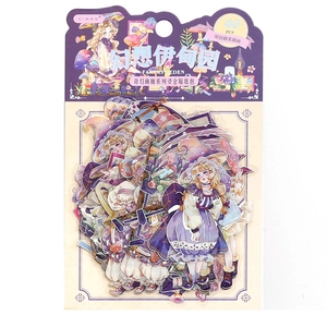 Lot de 40 autocollants PET anime Fantasy Eden avec détails dorés pour le scrapbooking
