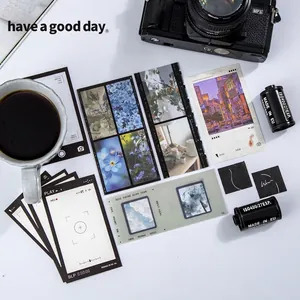 Retro Film Stijl PET Stickers Wit Kraftpapier Materiaal Bioscoop Frames Decoratieve Stickers Voor Journaling DIY