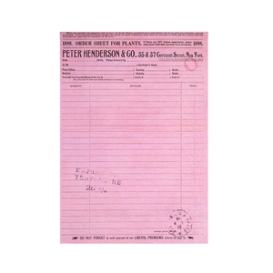 Vintage contract style double-sided botanical order form paper for DIY scrapbooking