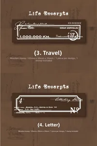 Detail van houten stempel 65x20x24mm met vintage patronen uit Life Excerpts serie