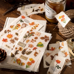Französische botanische PVC Aufkleber und Leinen Aufkleber für Journal Dekoration