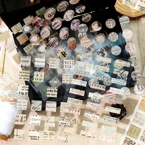 Autocollants PET vintage avec vieux journaux et notes de musique pour scrapbooking DIY