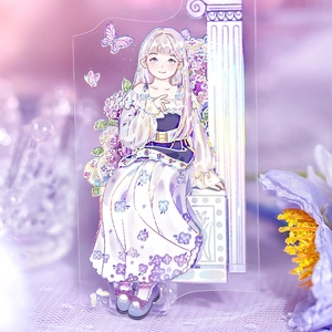 Holographic PET tape featuring a dreamy anime girl in a floral fantasy garden setting