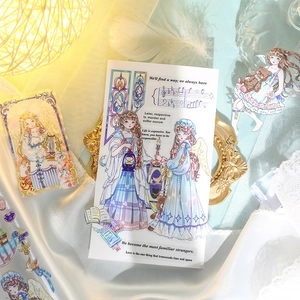 Dreamy PET decorative tape featuring vintage anime girls for artistic journaling deco