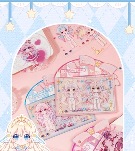 Détail d'autocollants PET de mode anime mignons du thème de la garde-robe de Bella