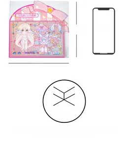 Gros plan d'autocollants anime mignons avec thème de garde-robe rose pour DIY déco