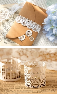 Strisce di carta pizzo tagliate al laser con motivi floreali per decorazioni di scrapbooking