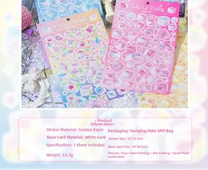 Detail of Winter Fairy stickers with sparkling sand film and delicate laser film texture