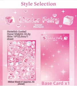 Winter Fairy theme DIY sticker set including sticker sheet and matching base card
