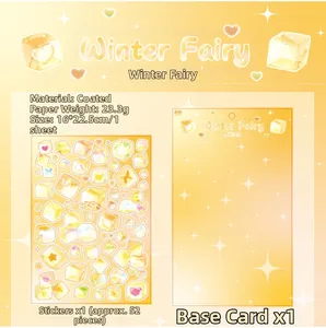 Macro view of Winter Fairy collection decorative stickers for DIY scrapbooking journal art
