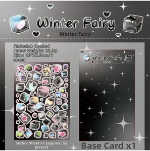 Detail of Winter Fairy stickers featuring dreamlike ice and star motifs for DIY decor