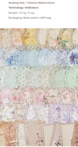 Detail view of retro floral lace scrapbooking paper with dimensions 110mm x 160mm