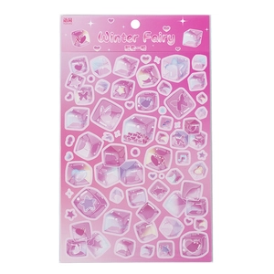 Winter Fairy gradient stickers with icy heart and star motifs for DIY journaling
