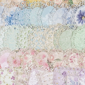 Vintage floral lace scrapbooking paper pack with intricate laser-cut hollow edges