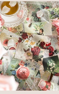 Vintage χαρτί scrapbooking με φλοράλ σχέδια δαντέλας και βικτοριανές εικονογραφήσεις