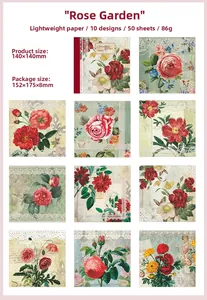 Λεπτομέρεια από vintage διακοσμητικά χαρτιά Rose Garden για scrapbooking και DIY κατασκευές