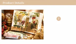 Detail of vintage scrapbooking stickers featuring botanical and butterfly collage motifs