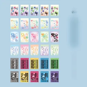 Detailed set of 30 decorative stickers with butterfly and ribbon motifs on coated paper
