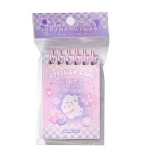 Spiral bound scrapbooking sticker book with 30 sheets of neon bubble themed stickers