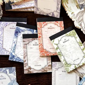 Vintage Botanical Floral Memo Pad Retro French Style Non-Adhesive Journaling Paper Material For DIY Scrapbooking Decoration