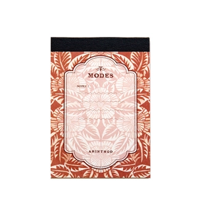 Vintage floral memo pad with botanical leaf texture and Arinthod notes design