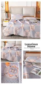 Detail of Thai latex cooling mat featuring elegant European patterns and non-slip bottom