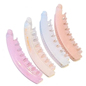 Lot de 4 pinces à banane élégantes aux tons pastel pour coiffures queue de cheval haute