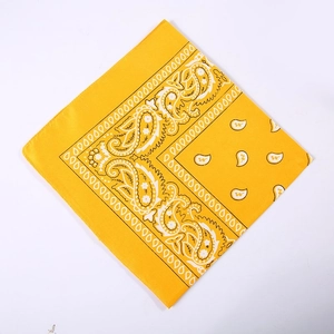Bright yellow paisley polyester bandana for outdoor sports and cycling activities