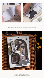 Detailed view of black cat decorative stickers with adhesive backing for DIY scrapbooking