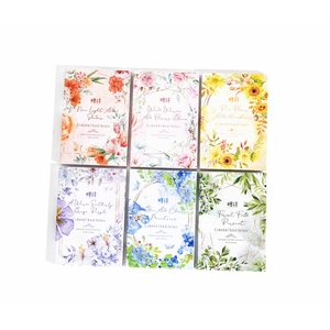 Colorful floral series vintage notepad set for scrapbooking and decoration, six pieces