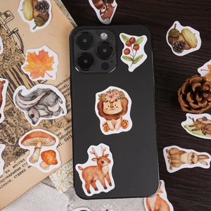 Jungle family forest animal stickers set with lion and deer for DIY scrapbooking decor