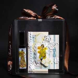 Set di adesivi vintage serie balletto in scatola regalo con flacone spray e nastro