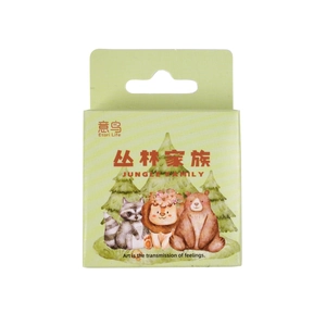 Etori Life Jungle Family forest animal stickers set with raccoon and lion illustrations