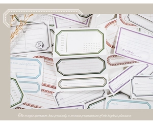 Detailed close-up of retro aesthetic paper frames for scrapbooking and journaling