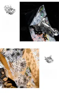 Silver foil floral PET tape stickers featuring retro daisy and rose designs for DIY crafts