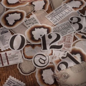 Vintage dagboek scrapbooking stickers pakket met 50 vellen retro papiermateriaal