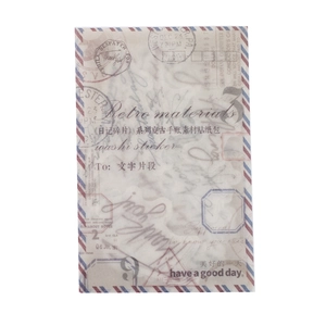 Retro dagboekfragmenten washi-stickerpakket met vintage luchtpost envelopverpakking