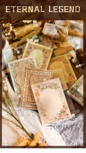 Detailed view of vintage frame stickers with floral and scroll patterns for journaling
