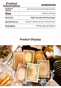 Macro shot of vintage scrapbooking paper set with specifications for craft decoration
