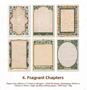Detailed set of 60 vintage European frame scrapbooking papers in premium writing paper