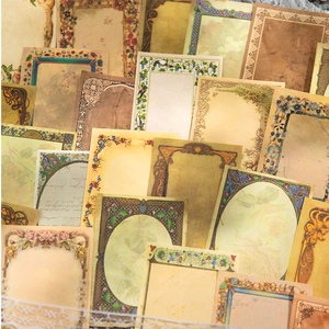 Vintage decorative scrapbook frames set with baroque and floral patterns in warm tones