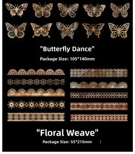 Detailed view of vintage Butterfly Dance and Flower Weave lace scrapbooking paper pack