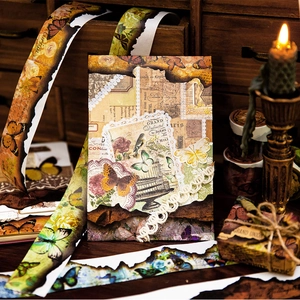 Set di nastri adesivi washi vintage con farfalle per decorazioni creative di diari