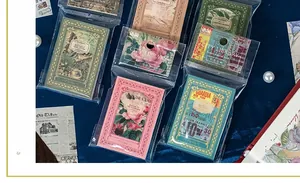 Detailed view of vintage City Library decorative scrapbooking paper with retro aesthetics