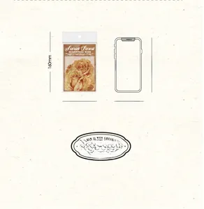 Sunset Forest retro rose stickers size comparison showing 160mm x 90mm packaging