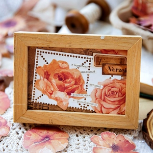 Sunset Forest vintage floral sticker set with 45 pieces for DIY scrapbooking and crafts